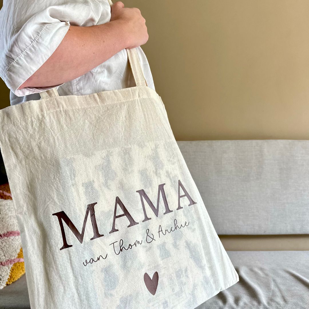 Gepersonaliseerde katoenen tas voor mama of oma van...