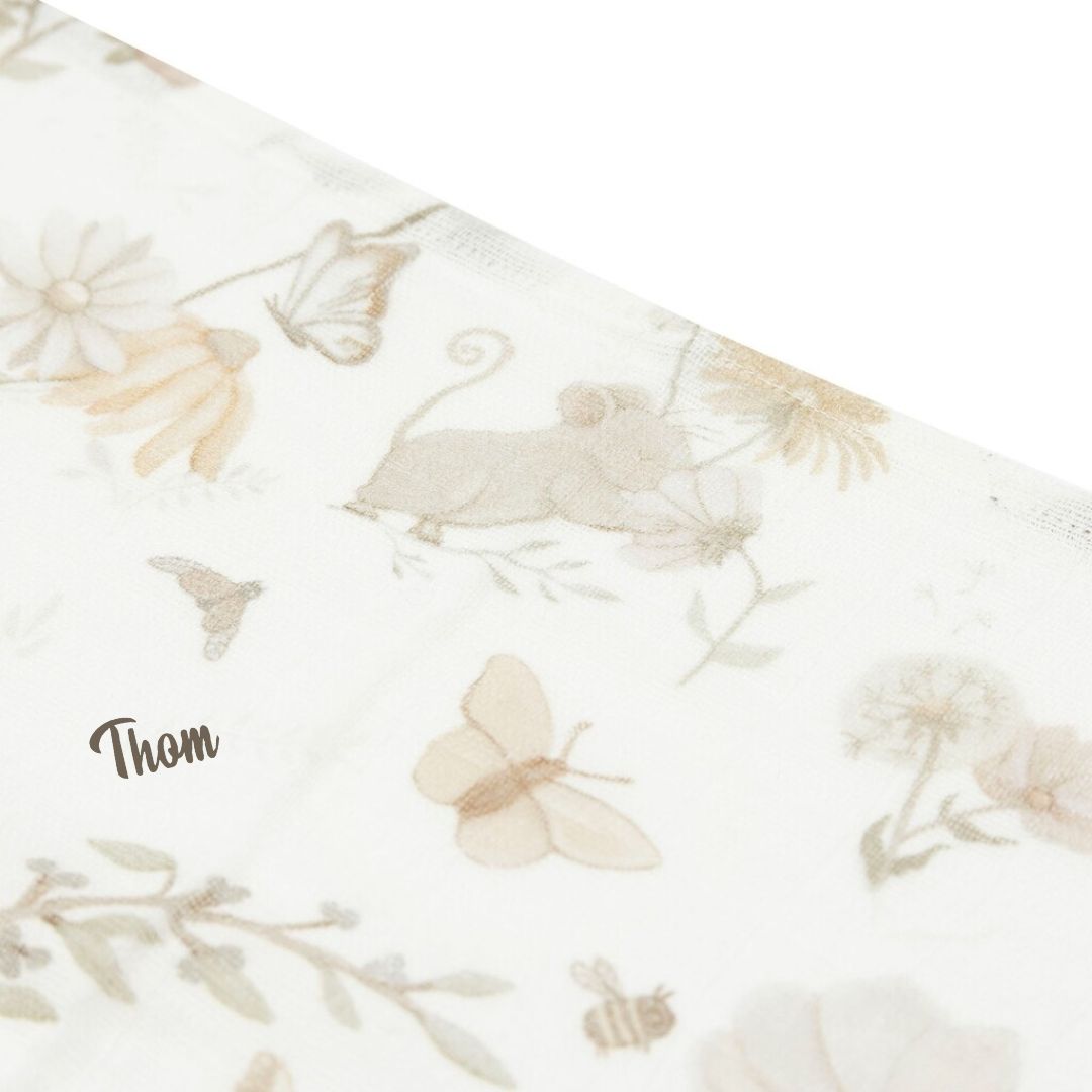 Jollein Dreamy Mouse hydrofiele doek met naam