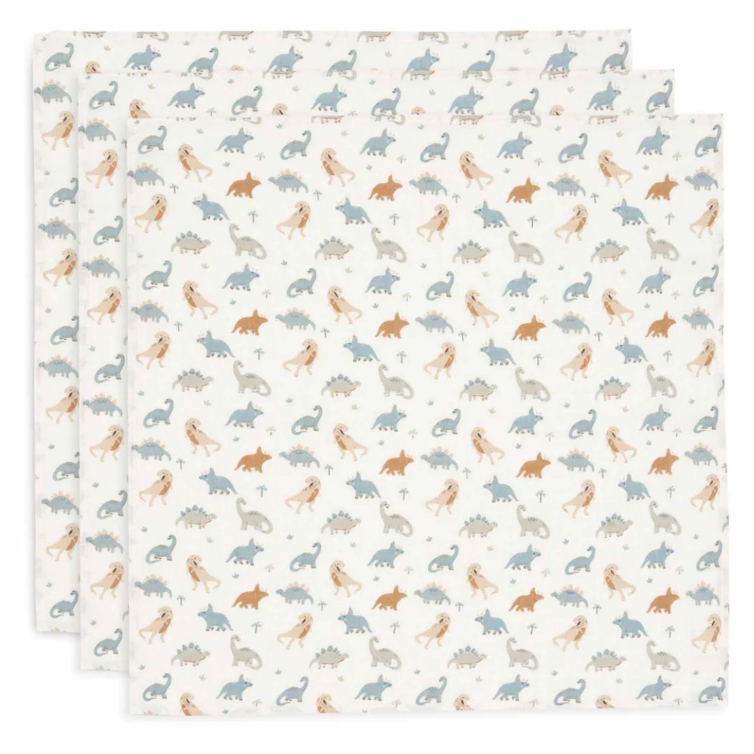 Jollein Hydrofiele Doek Roarsome (70x70cm) - 3 Stuks
