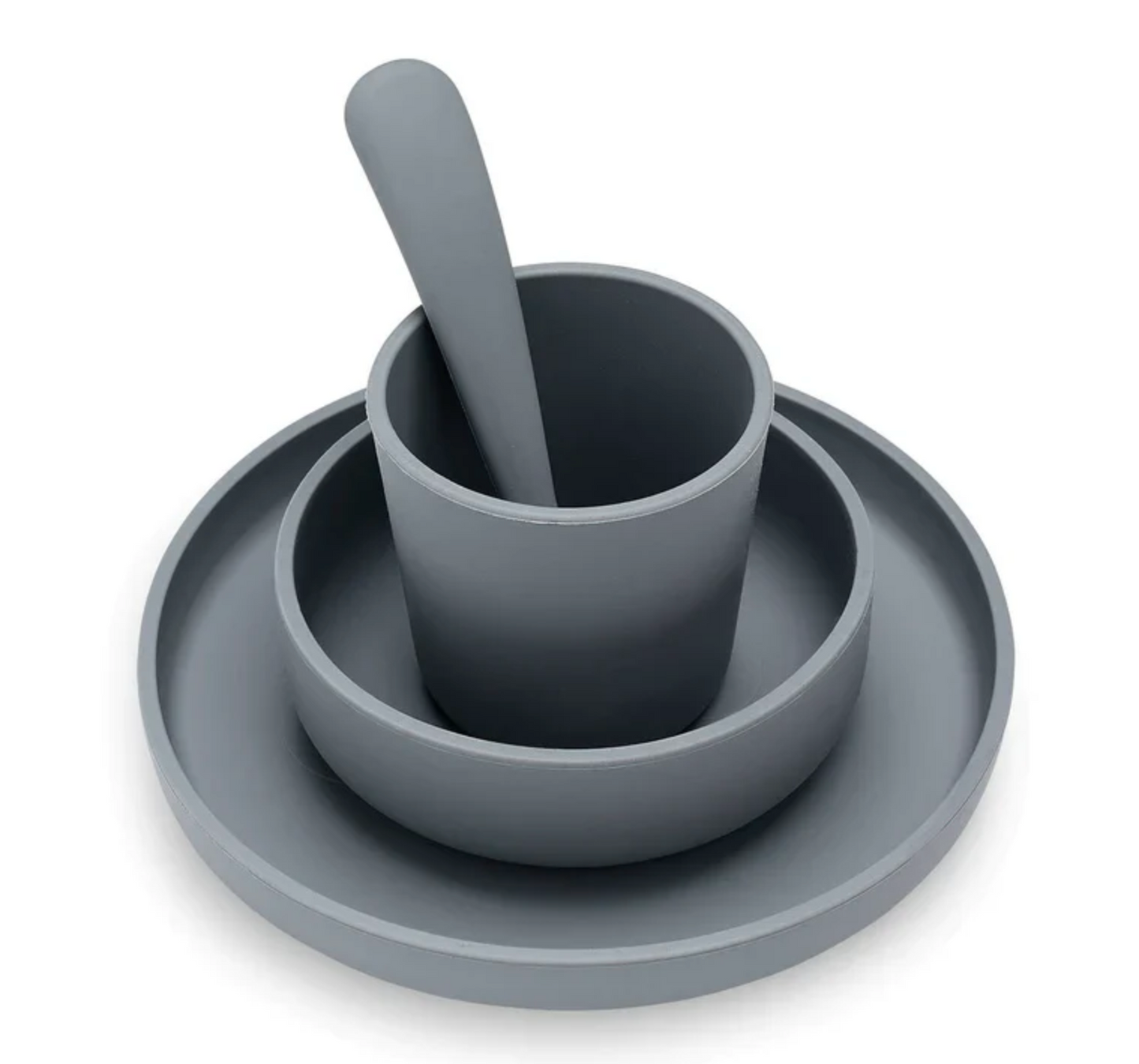 Jollein kinderserviesset Siliconen 4-delig - Storm Grey