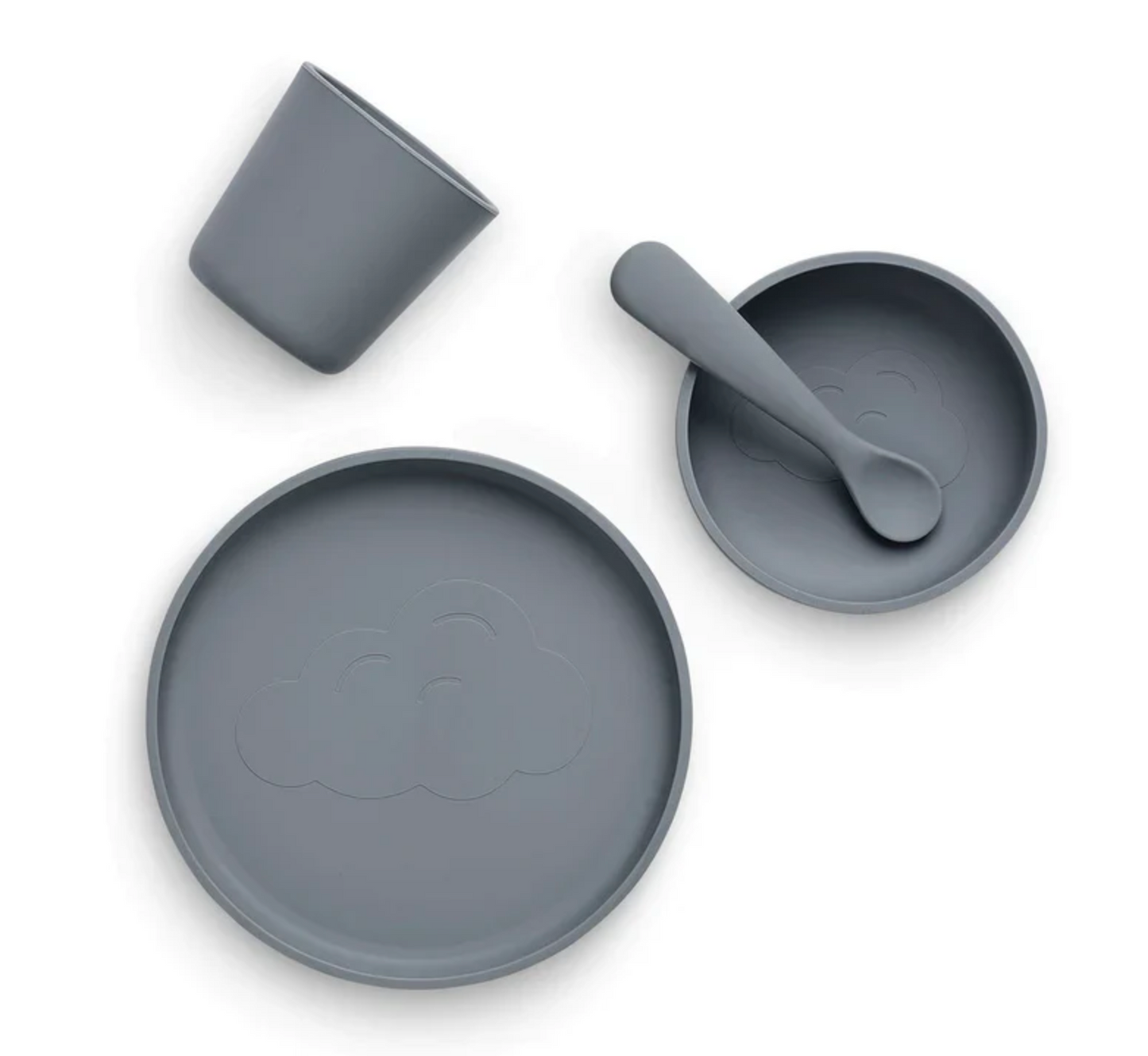 Jollein kinderserviesset Siliconen 4-delig - Storm Grey