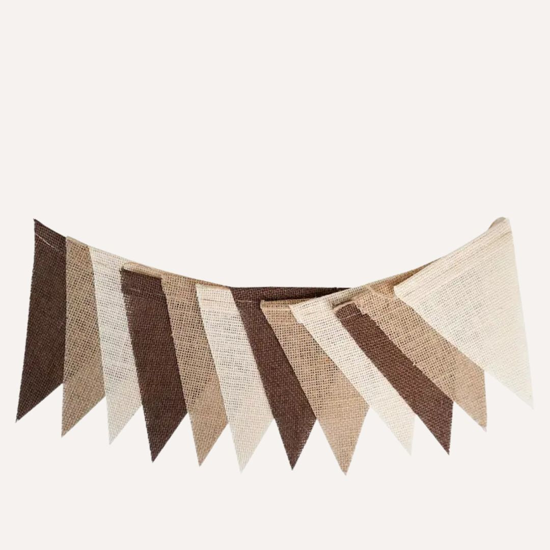 Jute vlaggenlijn met naam (verschillende kleuren)