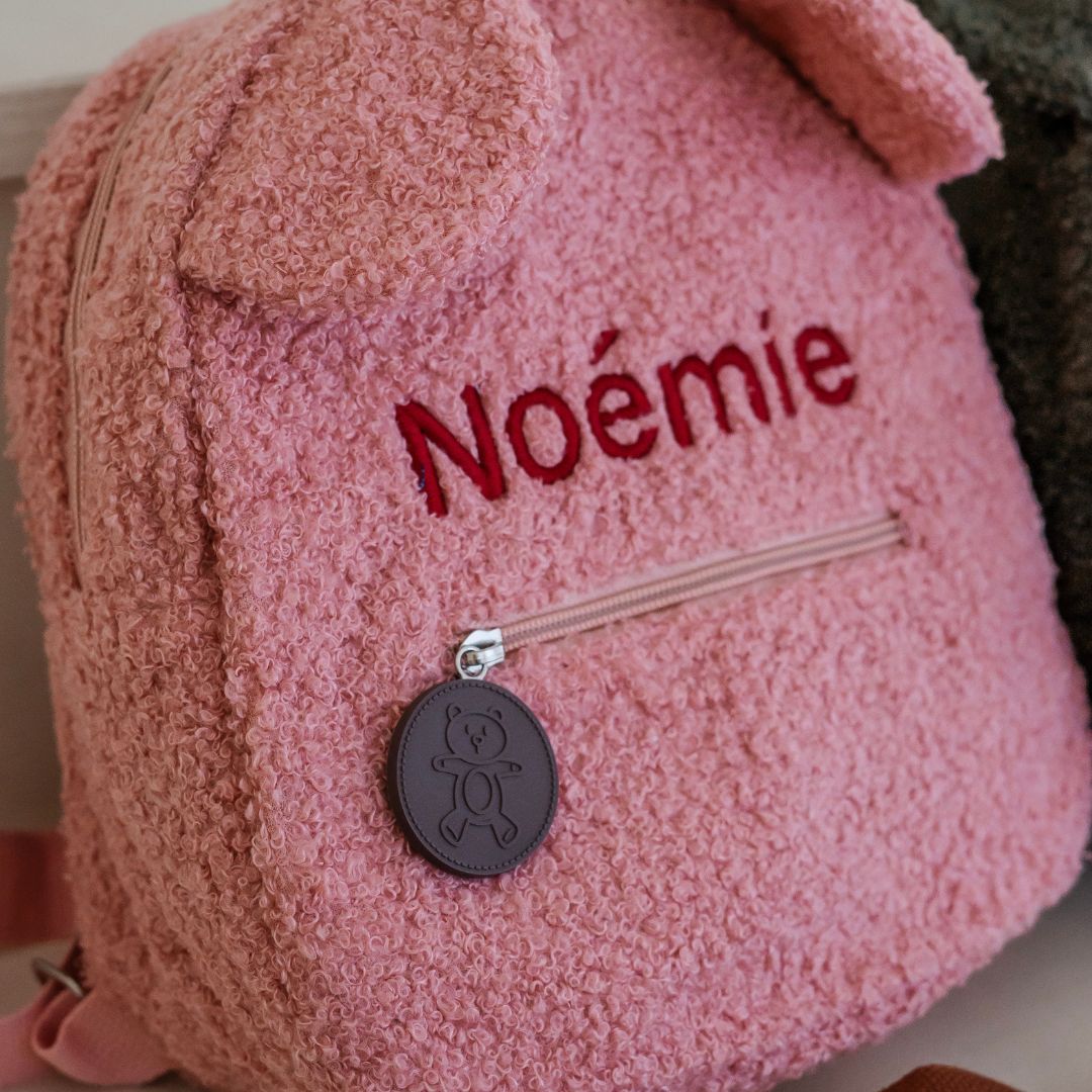Teddy rugzakje met naam (verschillende kleuren)