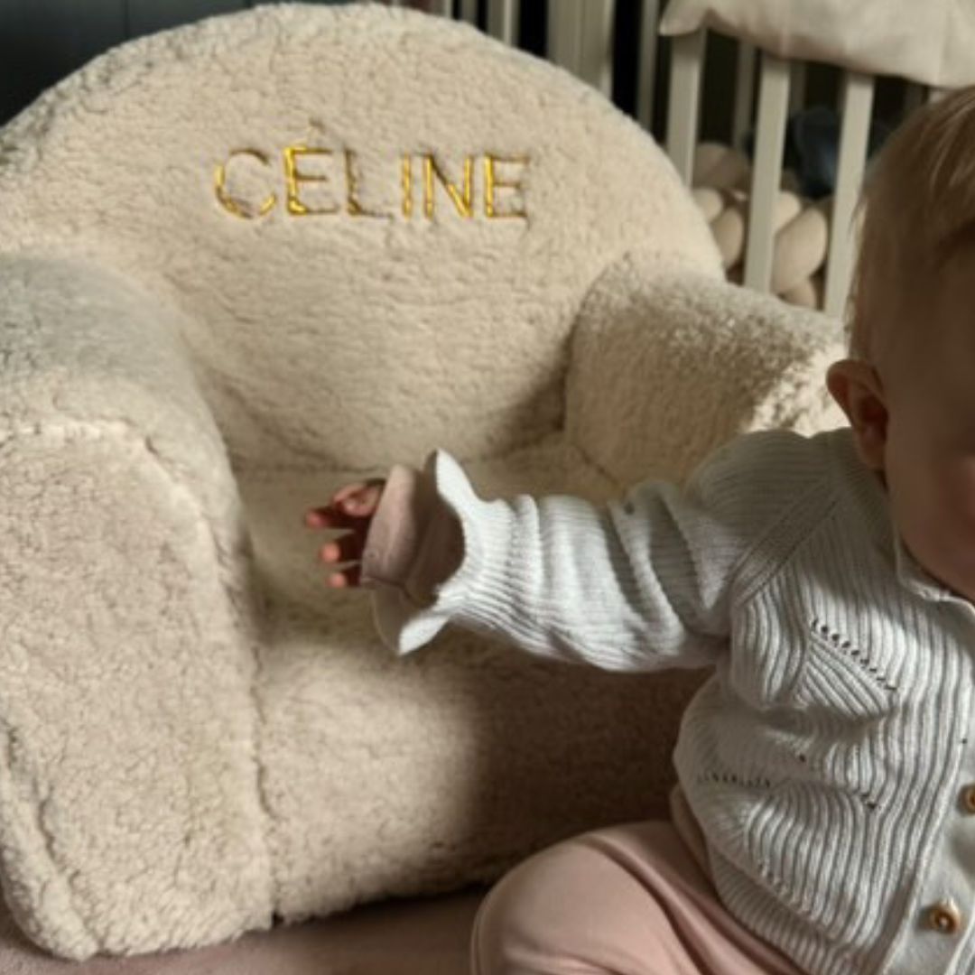 Losse teddy stoel hoes met naam