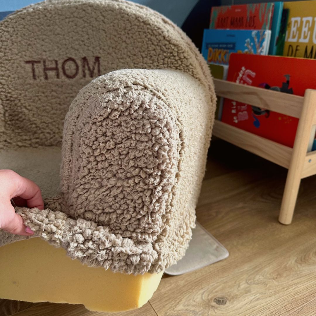 Losse teddy stoel hoes met naam