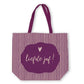 Canvas Shopper Juf (rood met roze gestreept)