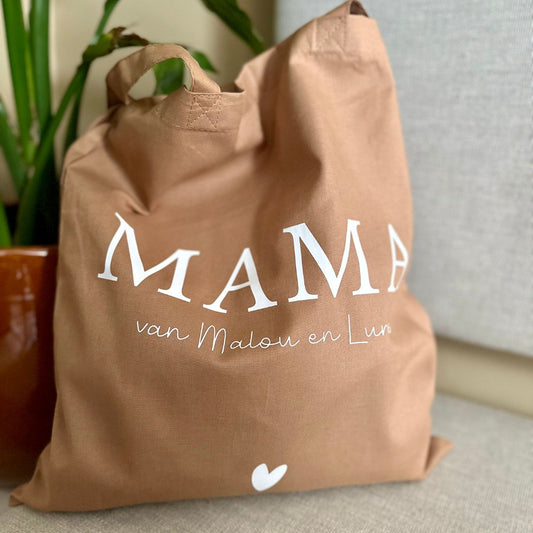 Gepersonaliseerde katoenen tas voor mama of oma van...