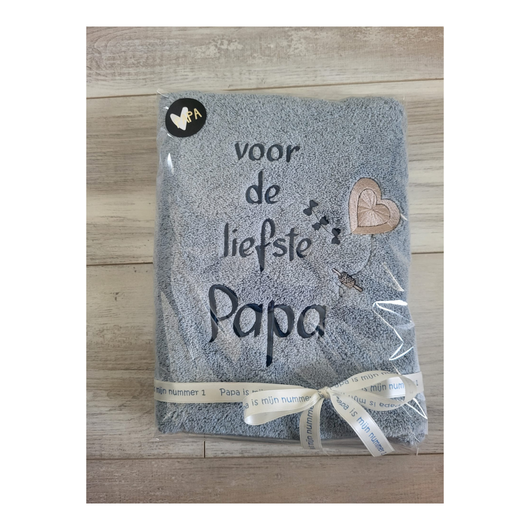 Handdoek voor de liefste papa/opa (verschillende kleuren)