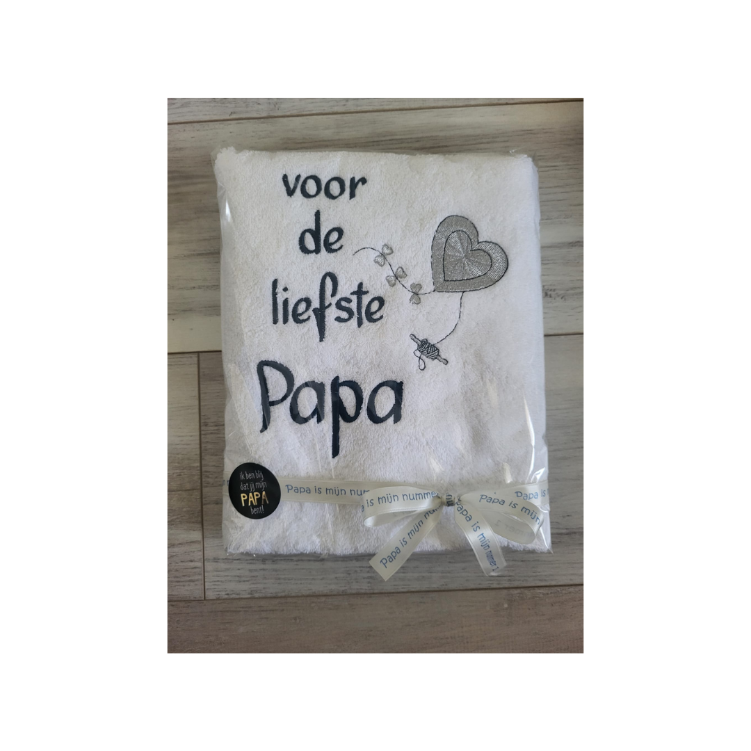 Handdoek voor de liefste papa/opa (verschillende kleuren)