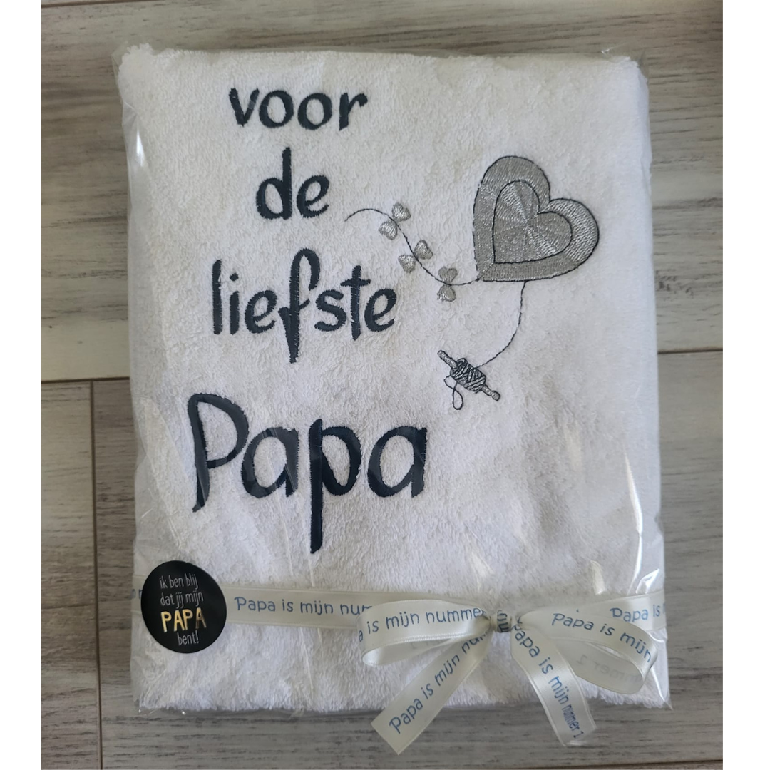 Handdoek voor de liefste papa/opa (verschillende kleuren)