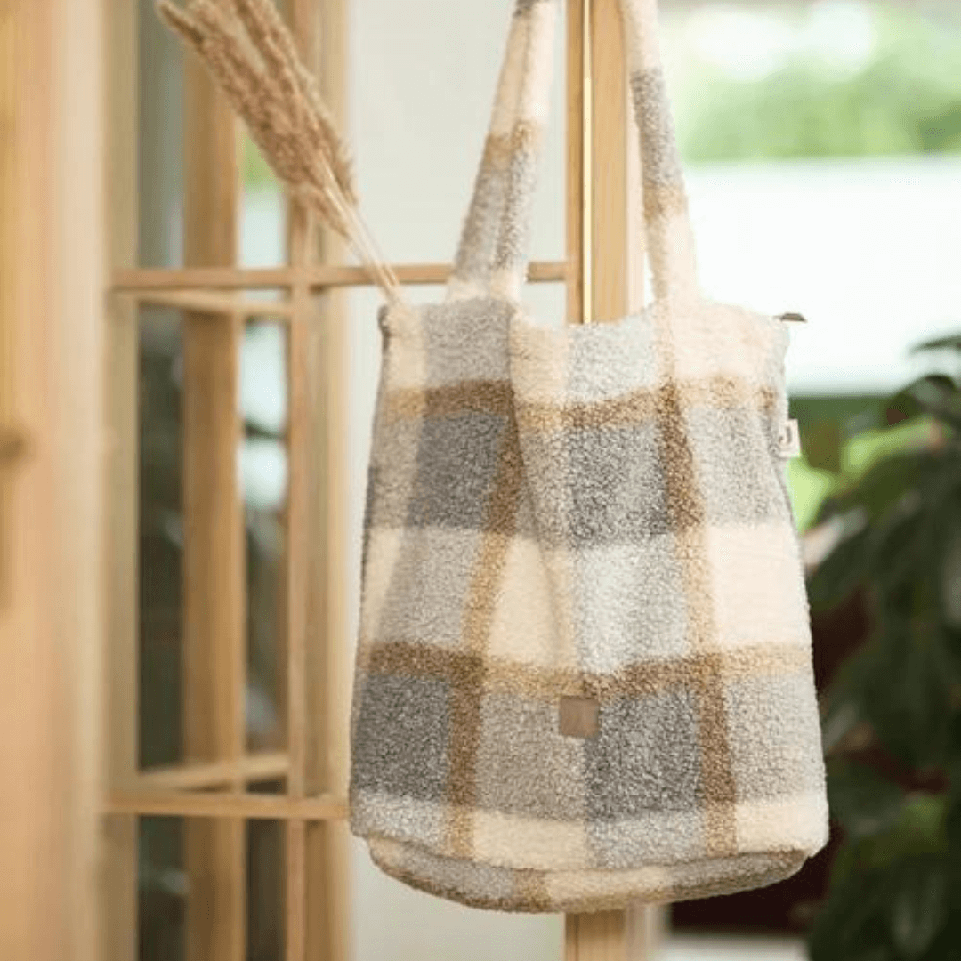 Jollein Luiertas Shopper Check Bouclé - met of zonder naam