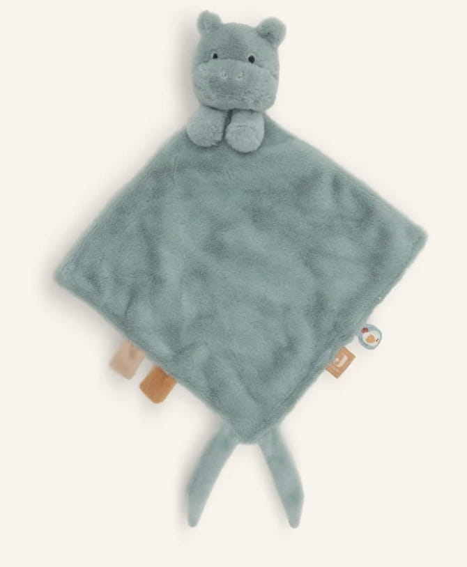 Jollein speendoekje Jollies - Hippo Happy met geborduurde naam