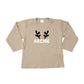 Kerstshirt rendier met naam (verschillende kleuren)