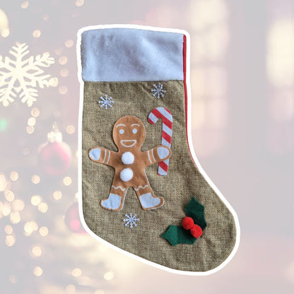 Gepersonaliseerde kerstsok met naam en figuur