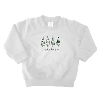 Kersttrui gepersonaliseerd met naam en kerstbomen