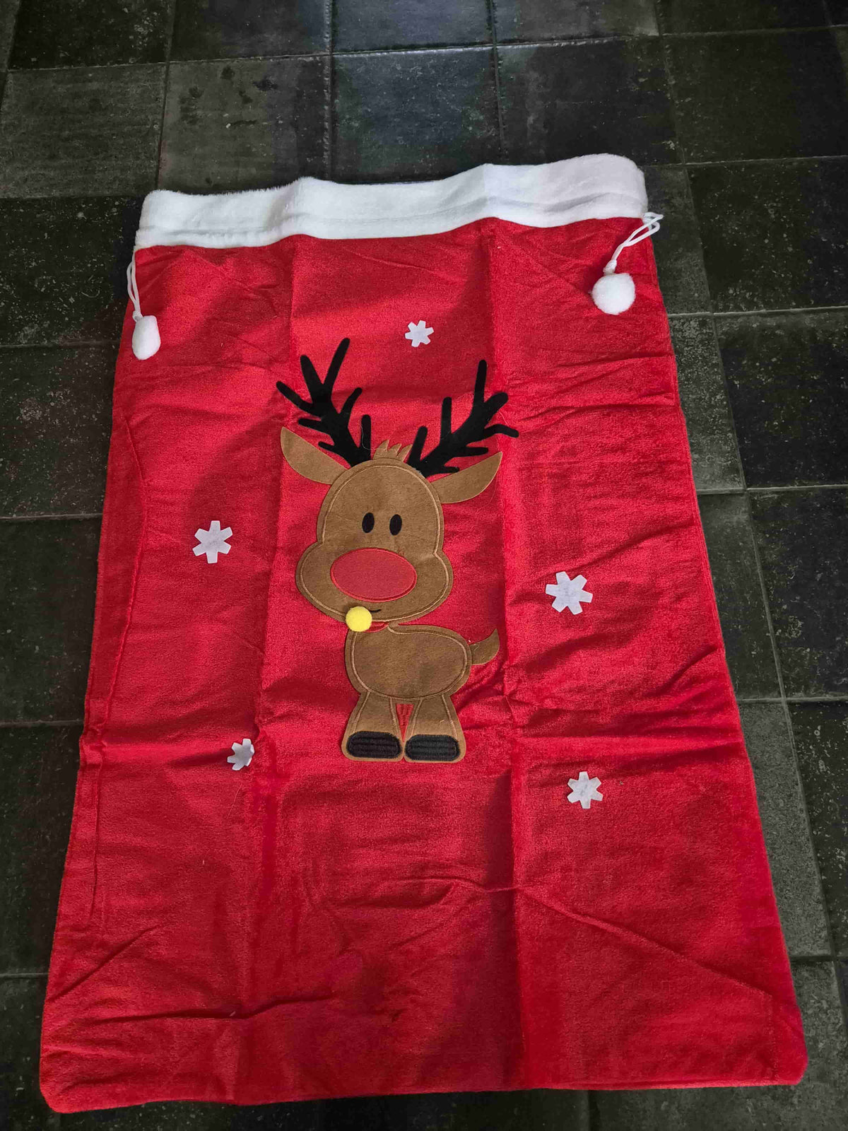 Kerstzak met geborduurde naam