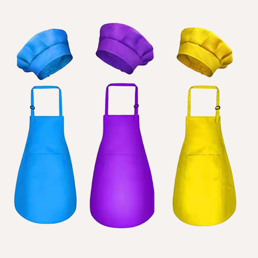 Kinderschort (+ muts) met naam (verschillende kleuren)