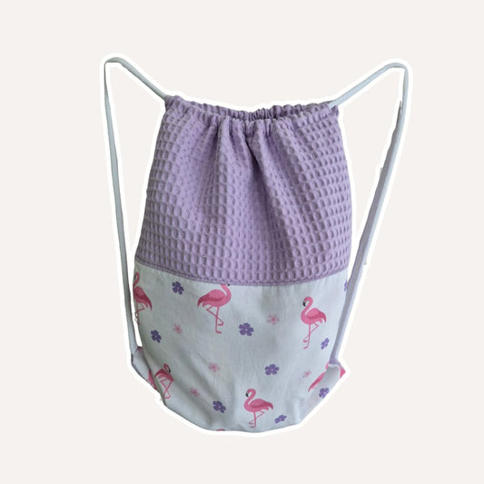 Lila (knap)rugzak met naam