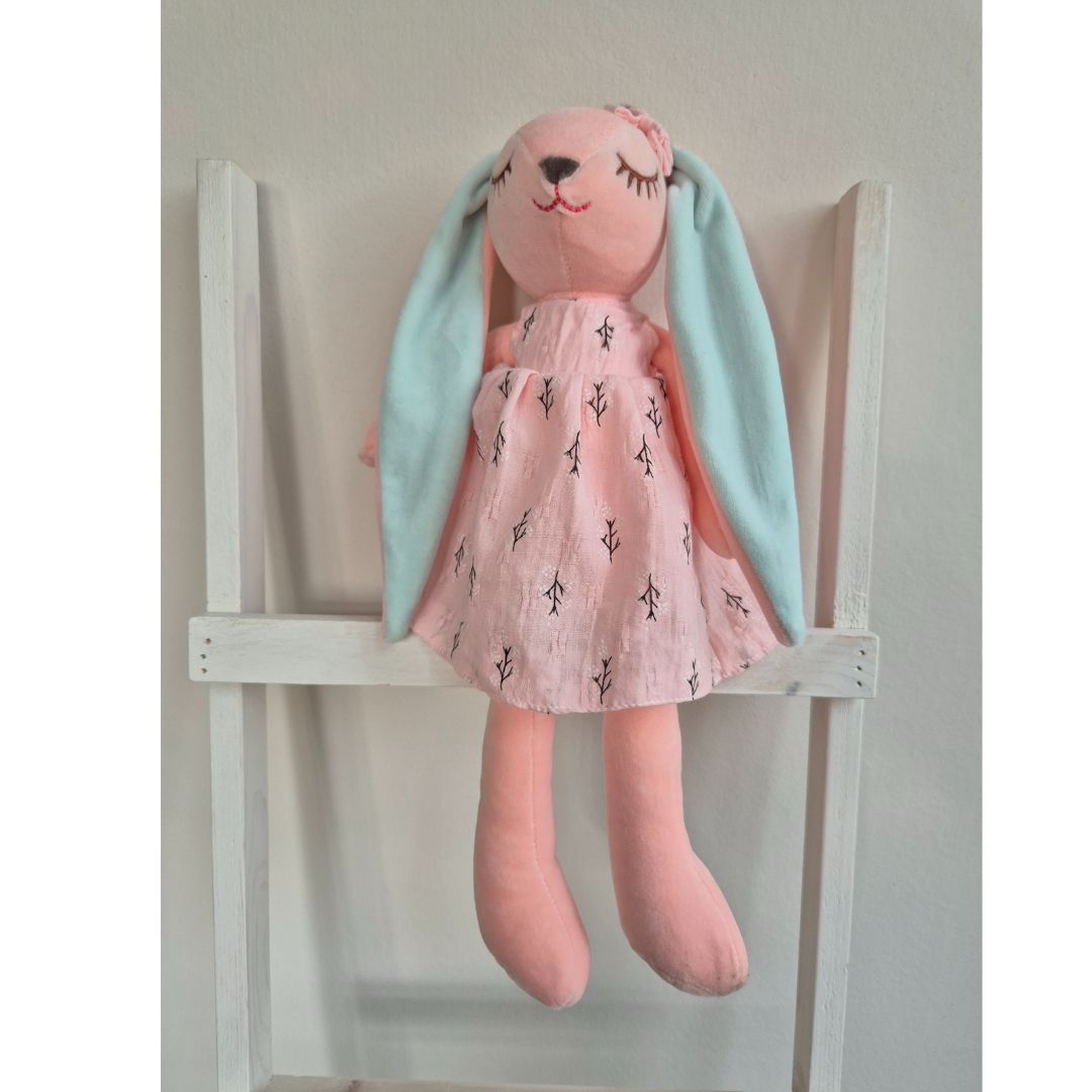 schattige roze knuffel met naam