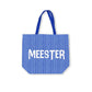 Canvas Shopper Meester (wit met blauw gestreept)