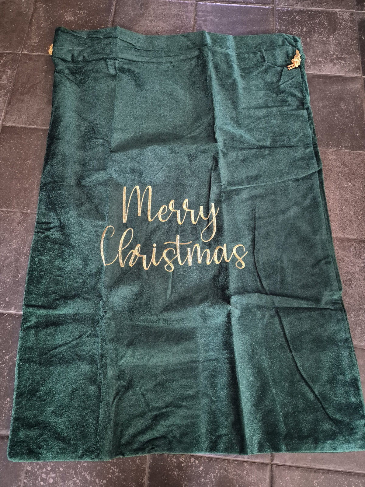 Kerstzak met geborduurde naam