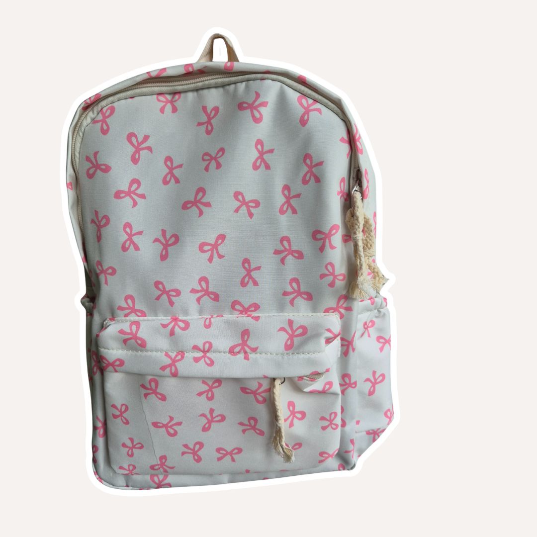 Rugzak met roze strikken en naam