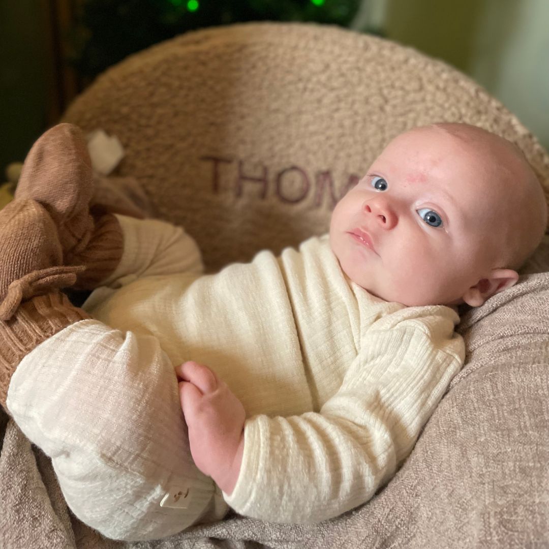 Losse teddy stoel hoes met naam