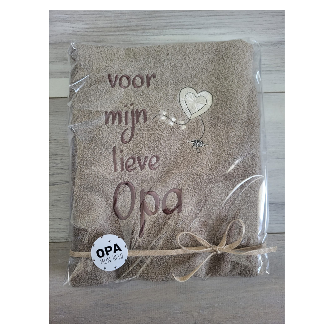 Handdoek voor de liefste papa/opa (verschillende kleuren)