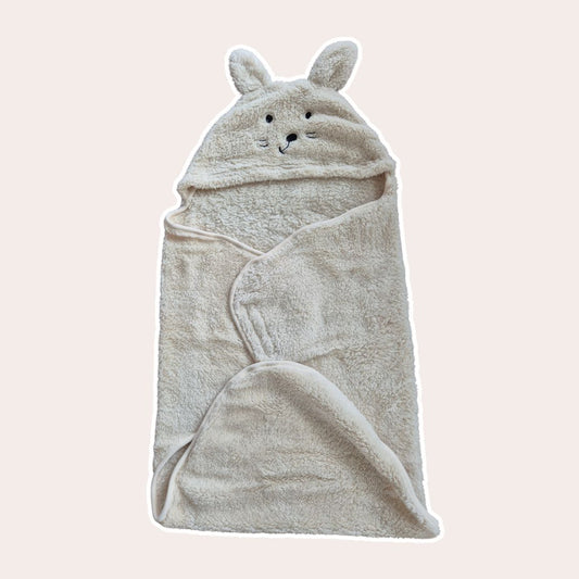 Fluffy wikkeldeken met naam - ecru