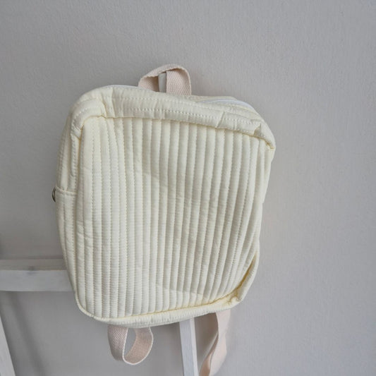 Witte rugzak (rib) met naam