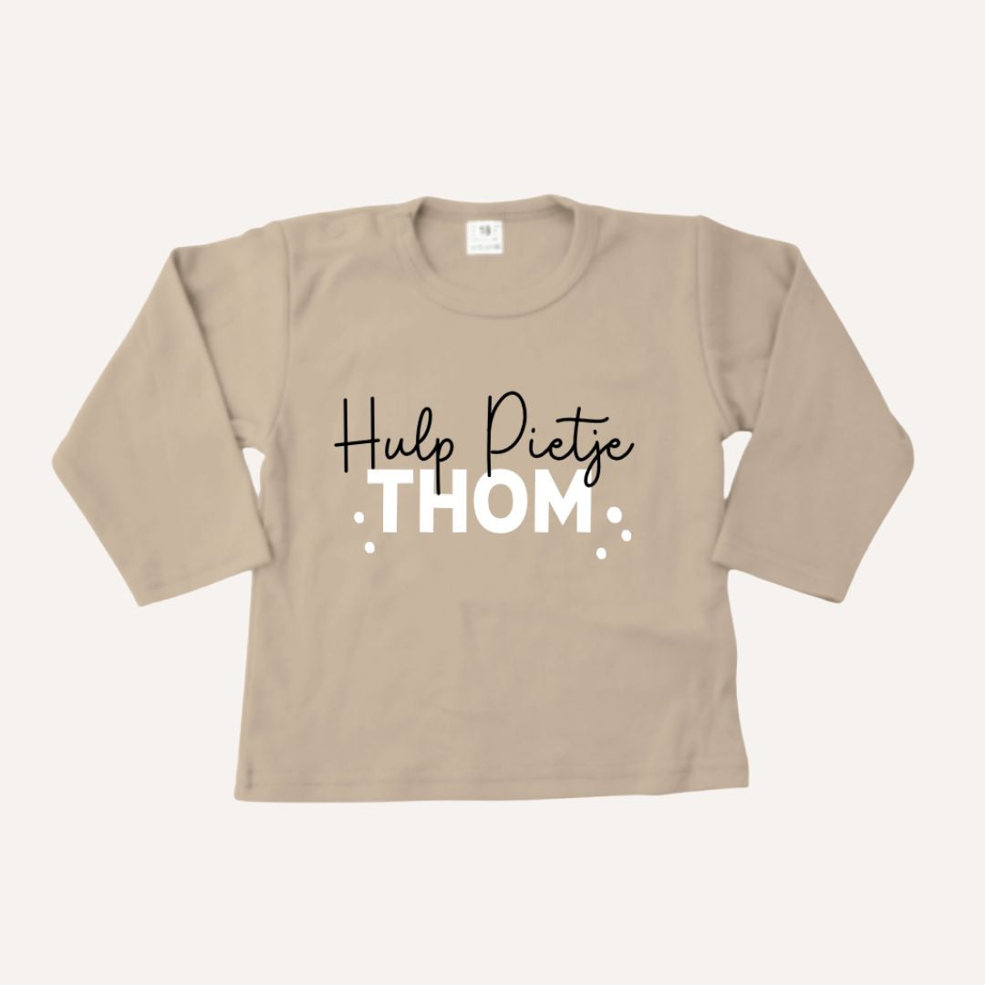 Pietenshirt met naam lange mouw (verschillende kleuren)