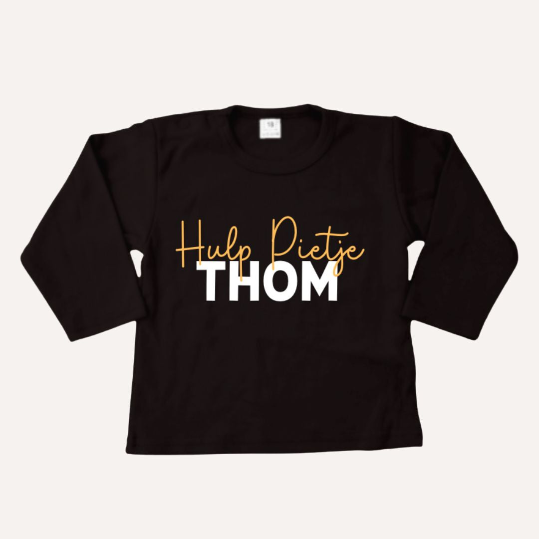Pietenshirt met naam lange mouw (verschillende kleuren)
